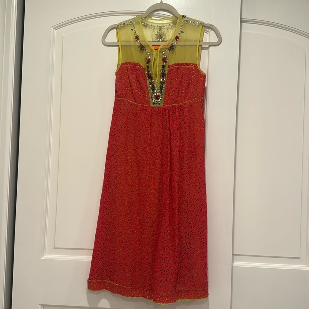 Cynthia Steffe two tone with stones. Midi Dress